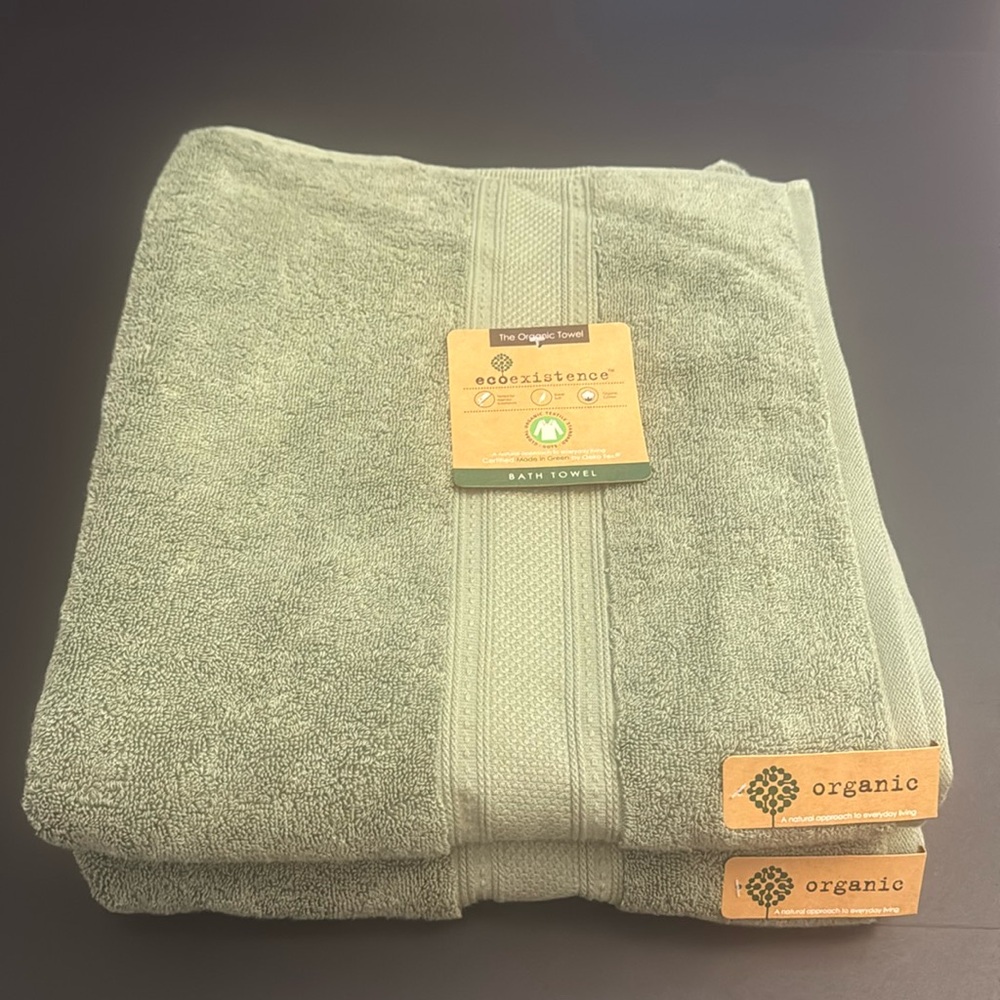 8pc ECOEXISTENCE Organic The Organic Bath Towel Set - 100% Organic Cotton Loops - Picture 2 of 10
